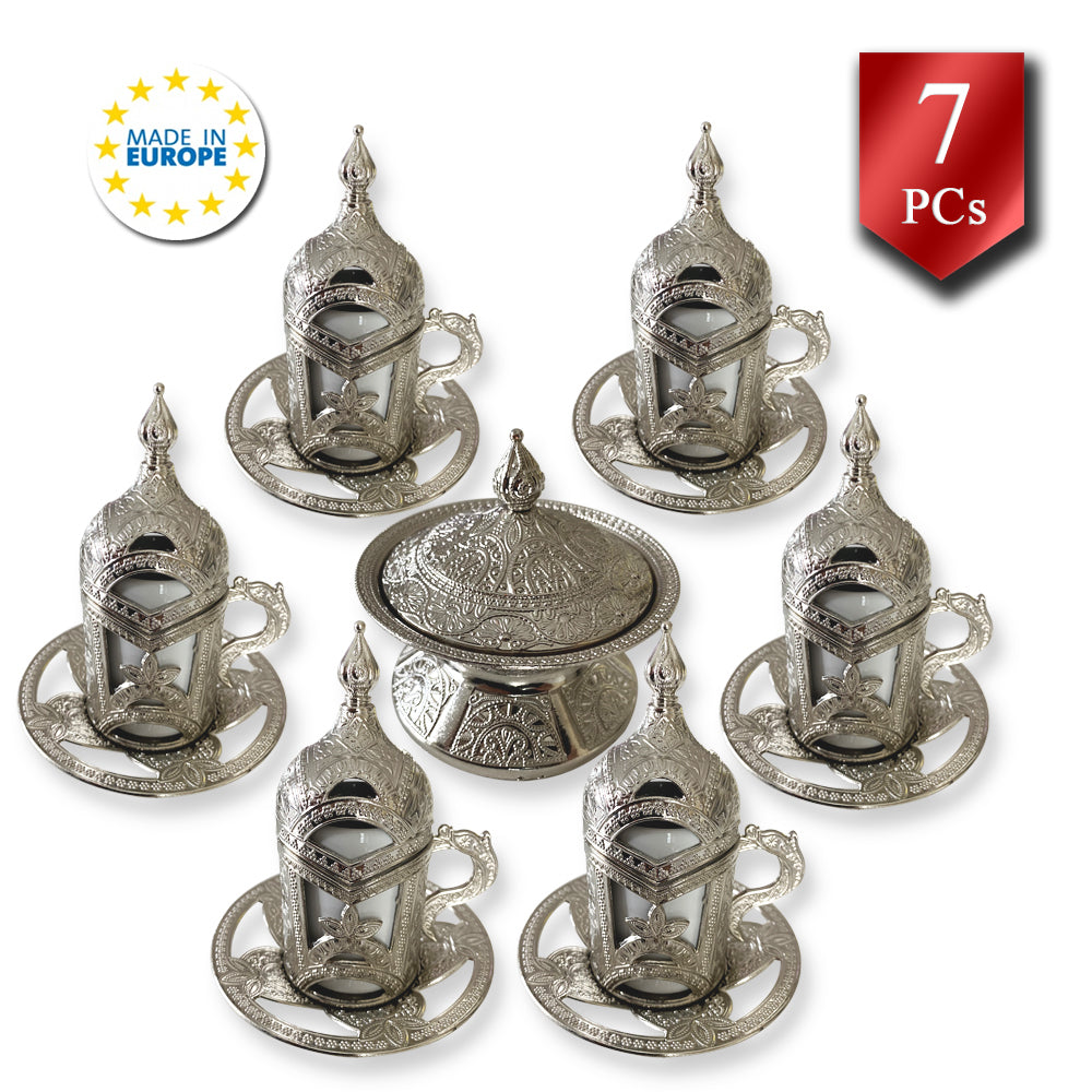 Fancy Turkish Coffee Cup Set 6 Piece — Elegance, 1.69 Oz