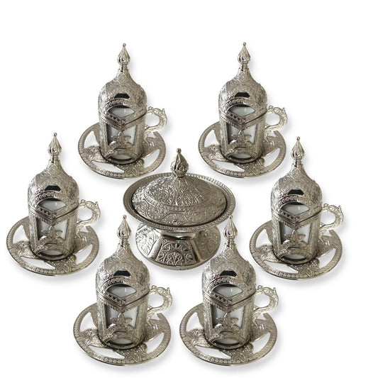 Fancy Turkish Coffee Cup Set 6 Piece — Elegance, 1.69 Oz