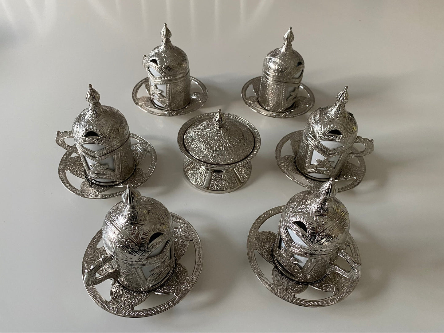 Fancy Turkish Coffee Cup Set 6 Piece — Elegance, 1.69 Oz