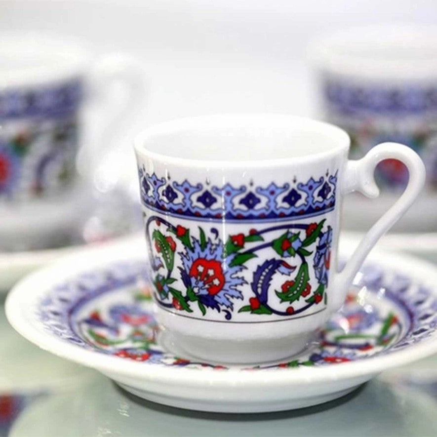 Gural Turkish Coffee Cup Set for 6 — Premium Porcelain