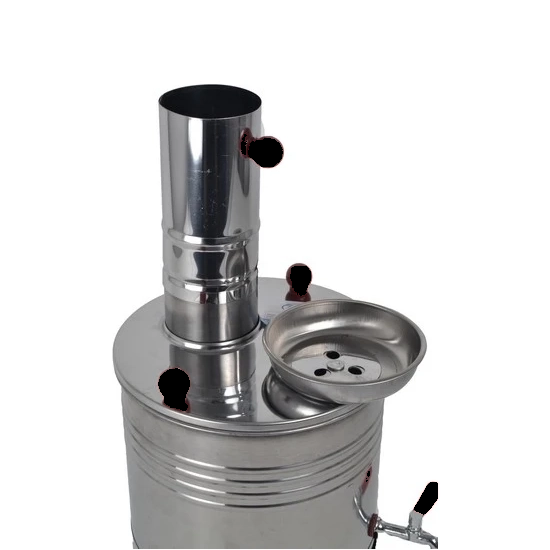 Outdoor Charcoal Samovar Tinplate 135 Oz — Traditional Turkish Tea Urn