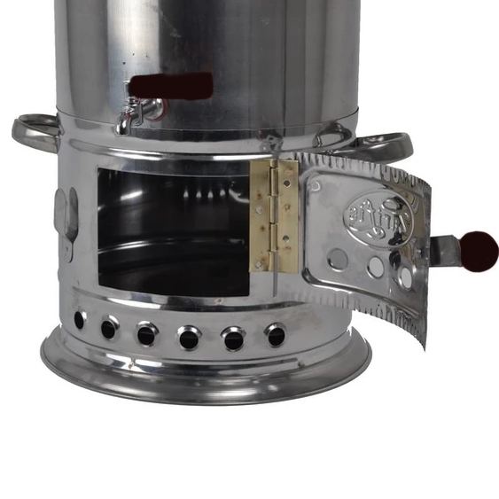 Outdoor Charcoal Samovar Tinplate 135 Oz — Traditional Turkish Tea Urn