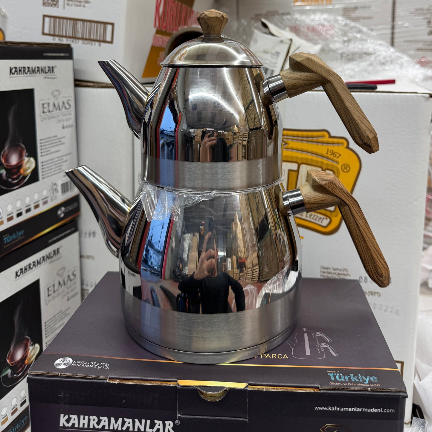 Turkish Teapot Set Colored Handles — Kahramanlar Elmas, 6 Colors