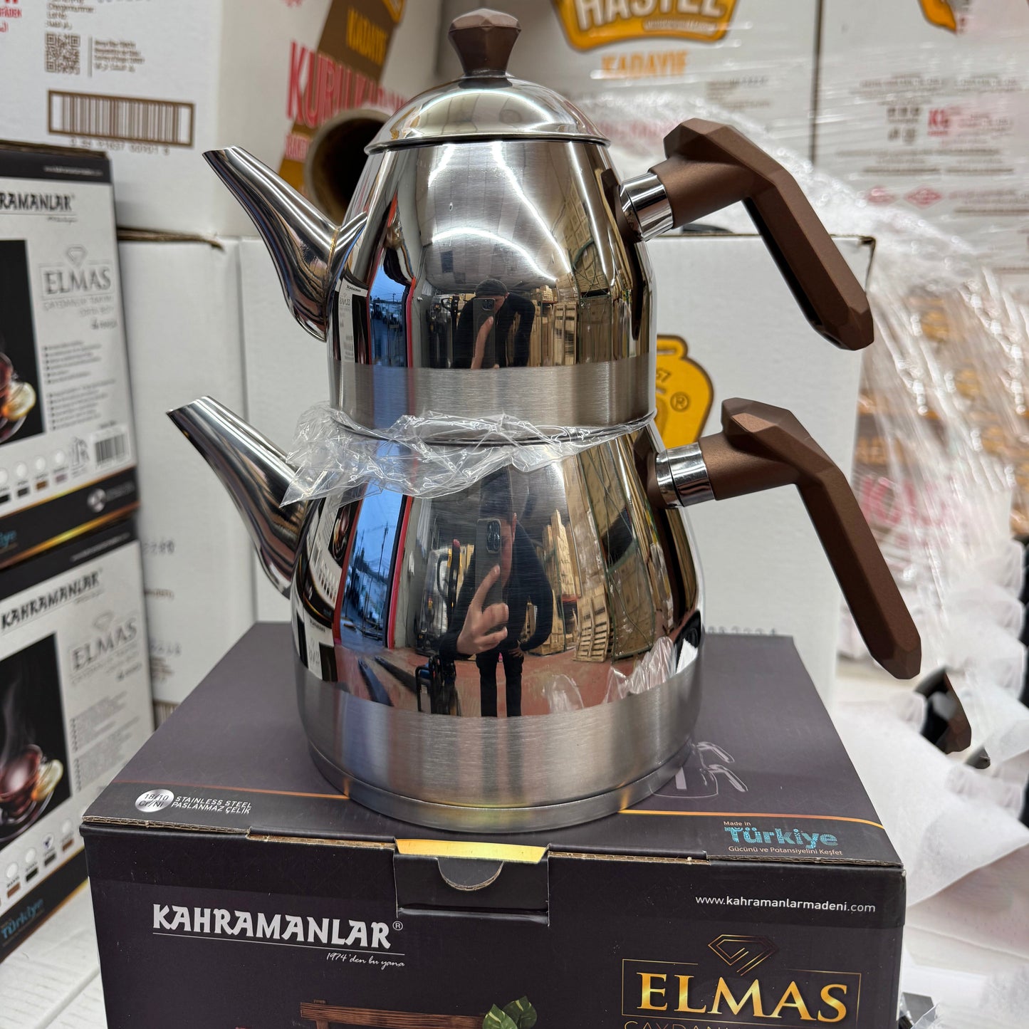 Turkish Teapot Set Colored Handles — Kahramanlar Elmas, 6 Colors