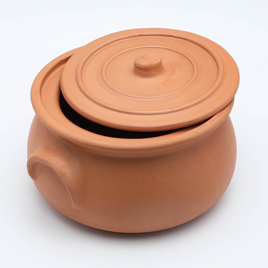 Unglazed Terracotta Cooking Pot with Lid — Suphan, 3 Sizes
