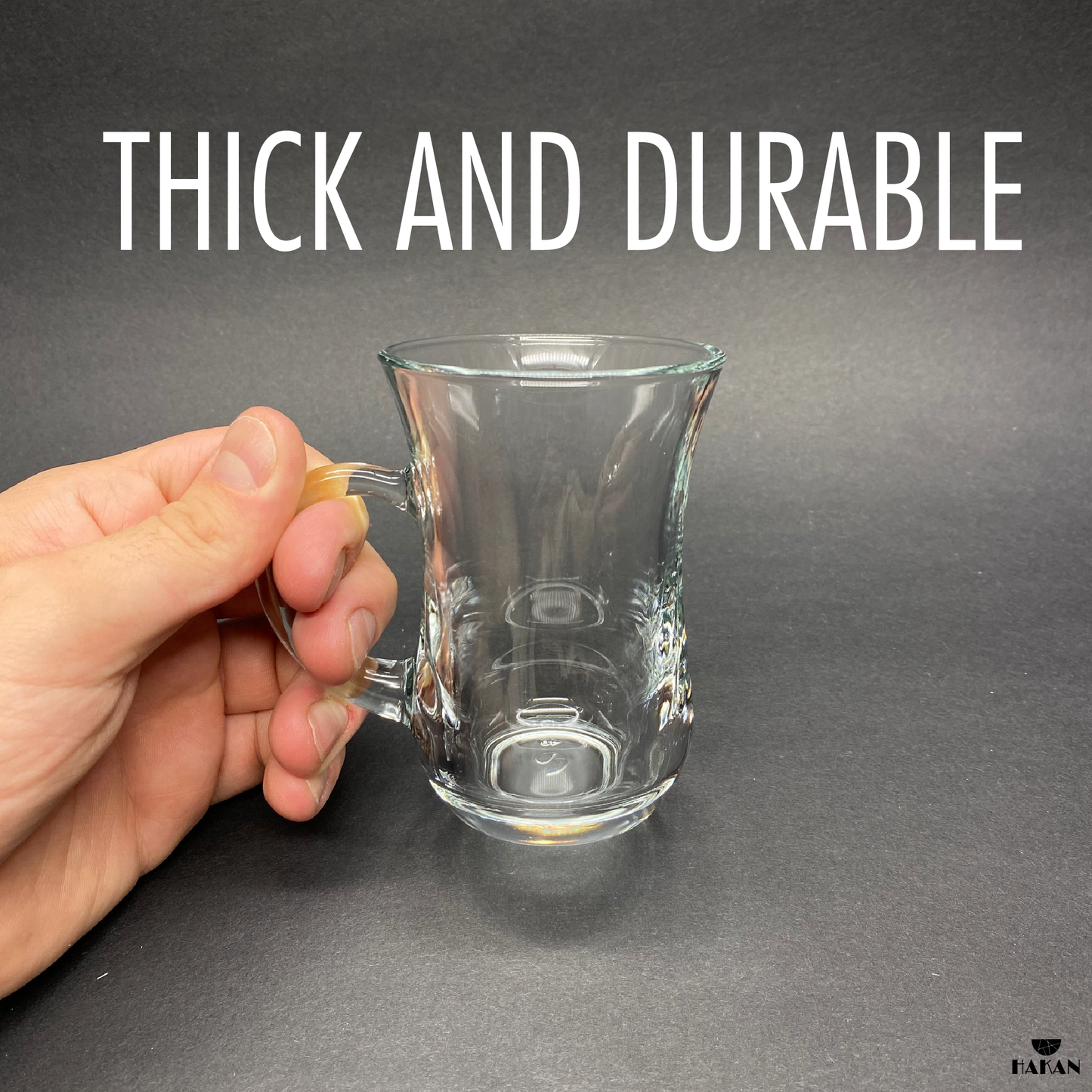 Turkish Tea Cup Set with Handles 6 Piece — Istanbul, 4.9 Oz