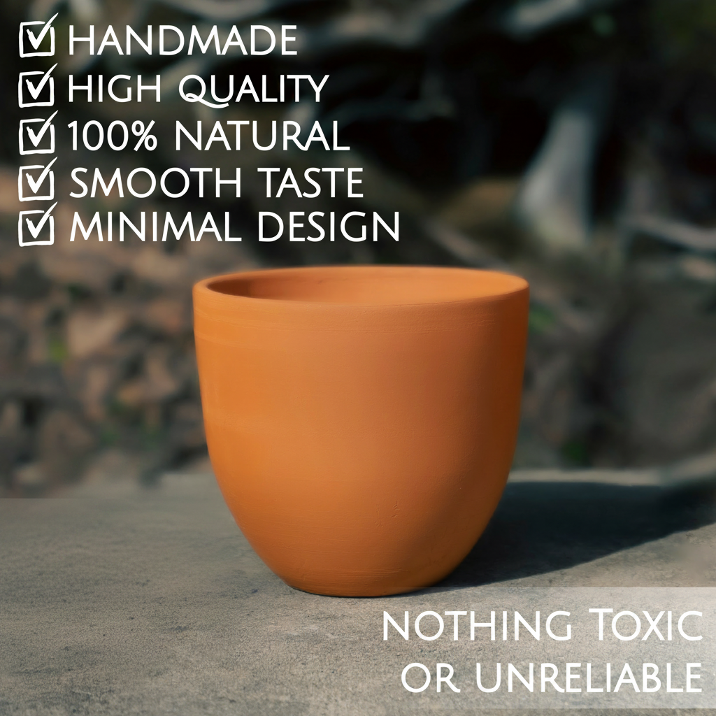 Terracotta Clay Mug Set of 4 — Kapadokya, 16.9 Oz