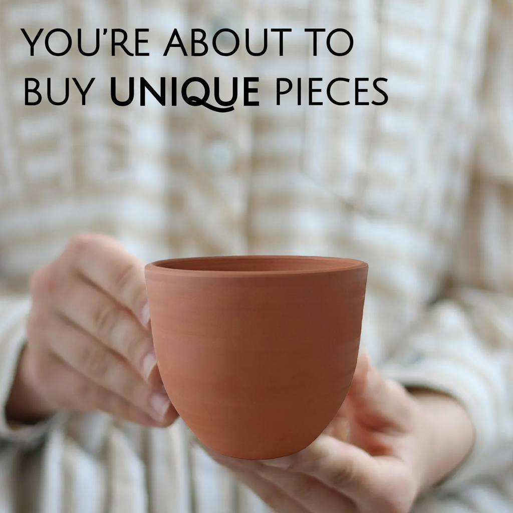 Terracotta Clay Mug Set of 4 — Kapadokya, 16.9 Oz