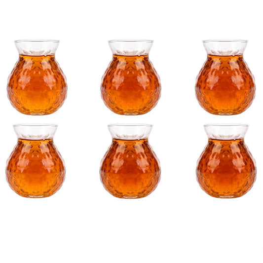 Turkish Tea Glass Set 6 Piece — 6.7 Oz, 3 Designs