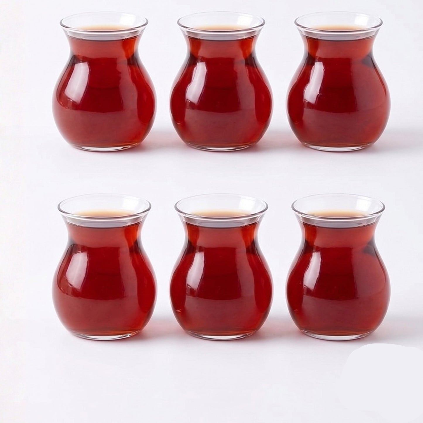Turkish Tea Glass Set 6 Piece — 6.7 Oz, 3 Designs