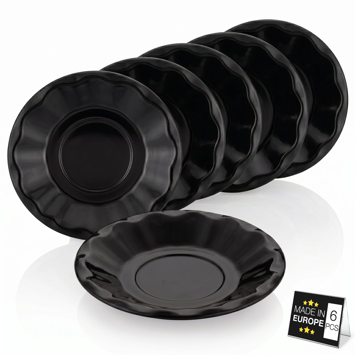 Melamine Tea Saucers Unbreakable 6 Piece — , 4.3 Inch