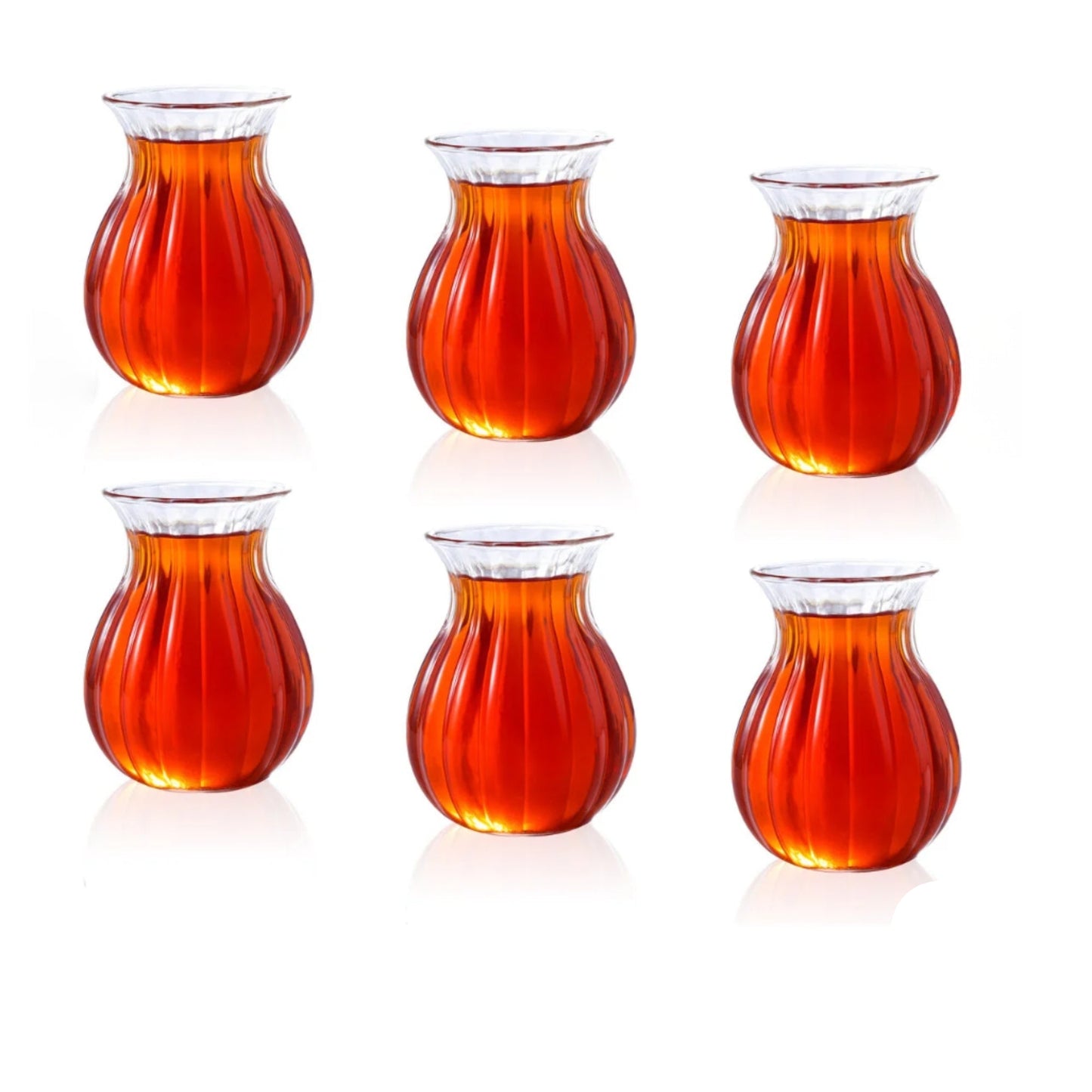 Turkish Tea Glass Set 6 Piece — 6.7 Oz, 3 Designs
