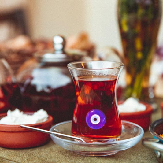 Turkish Teacup Set Nazar 6 Piece — Pasabahce, 4.2 Oz