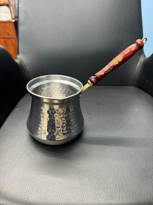 Hammered Stainless Steel Turkish Coffee Pot Cezve — 2 Sizes