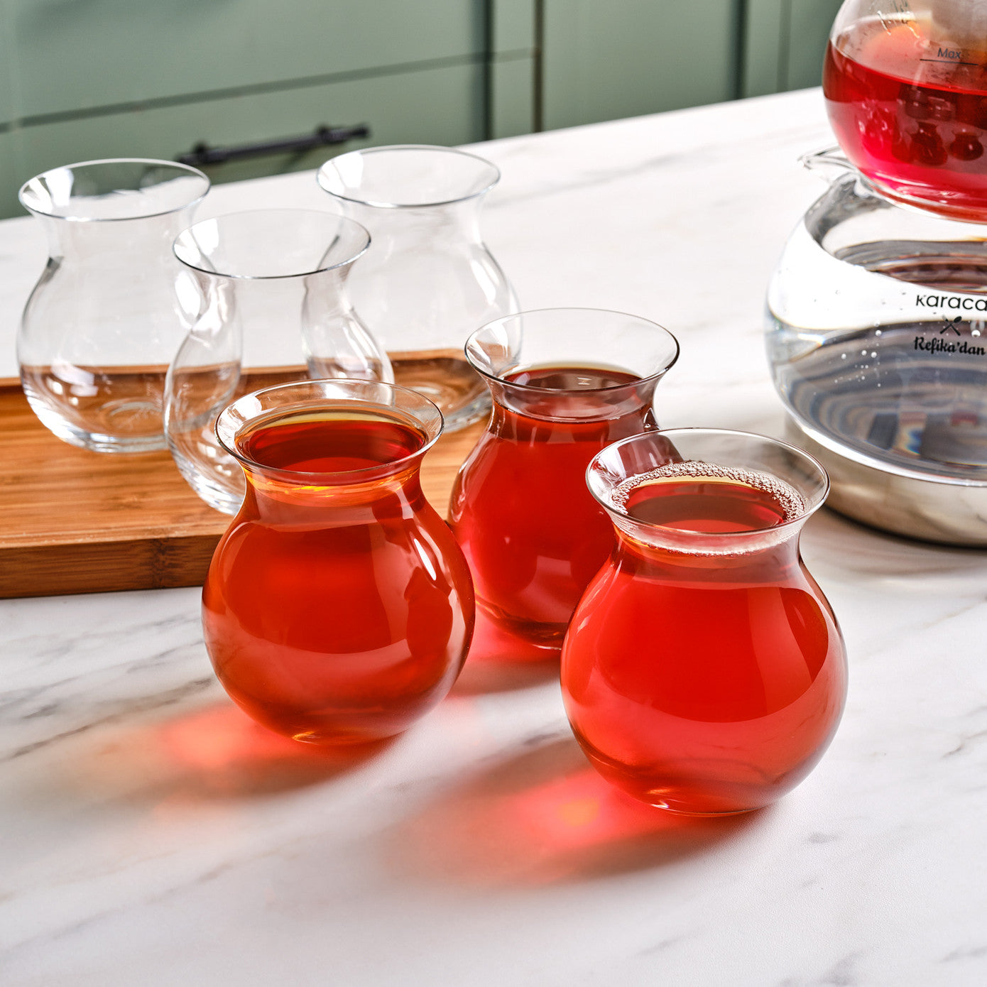 Turkish Tea Glass Set 6 Piece Large — Refikadan Gonlubol, 9.6 Oz