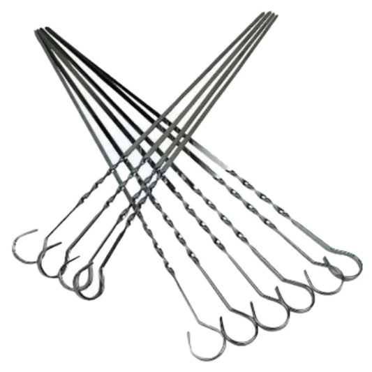Metal Kabob Skewers for BBQ Grilling — 6 Piece Set