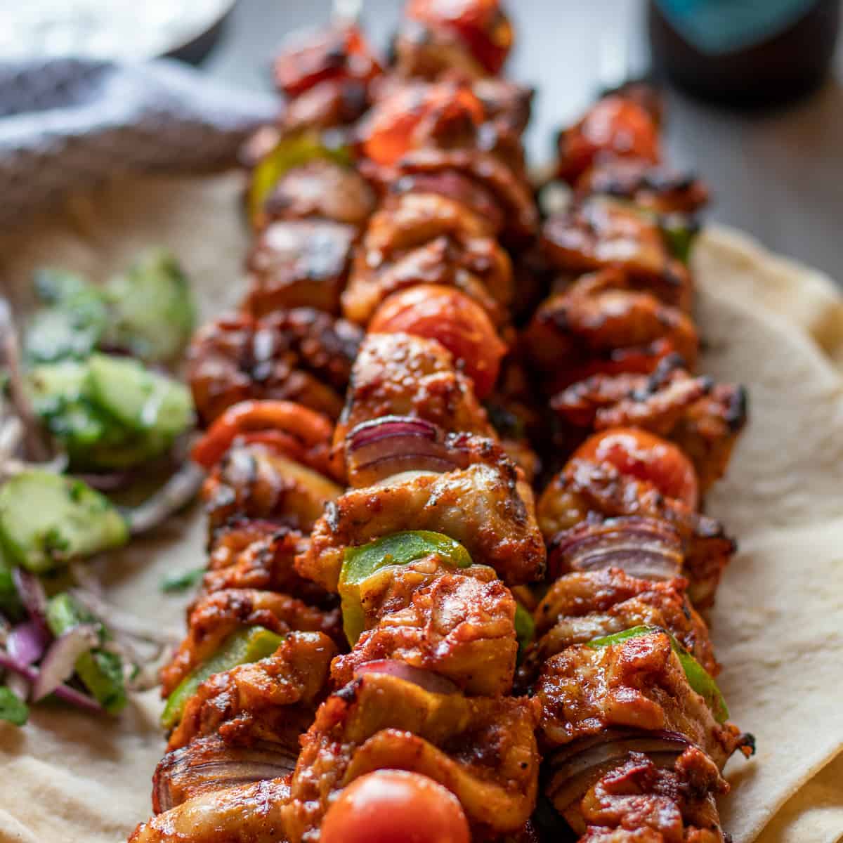 Shish Kabob Skewers Metal Grilling Sticks — 6 Piece