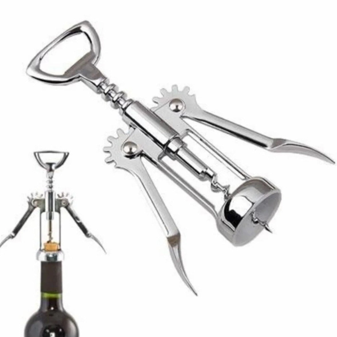 Metal Manual Corkscrew and Bottle Opener