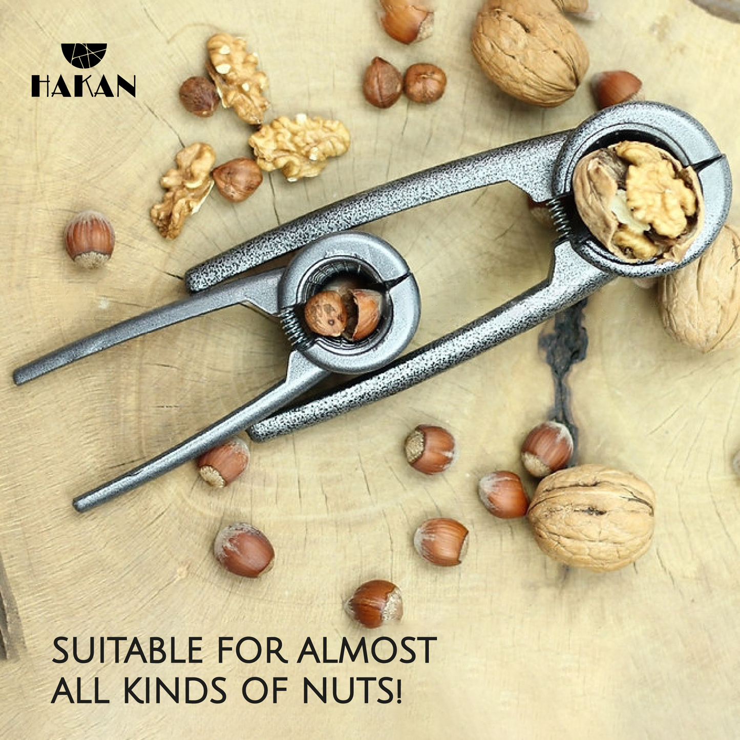 Nut Cracker Set Non-Slip Handles — Funnel Shape, 2 Piece