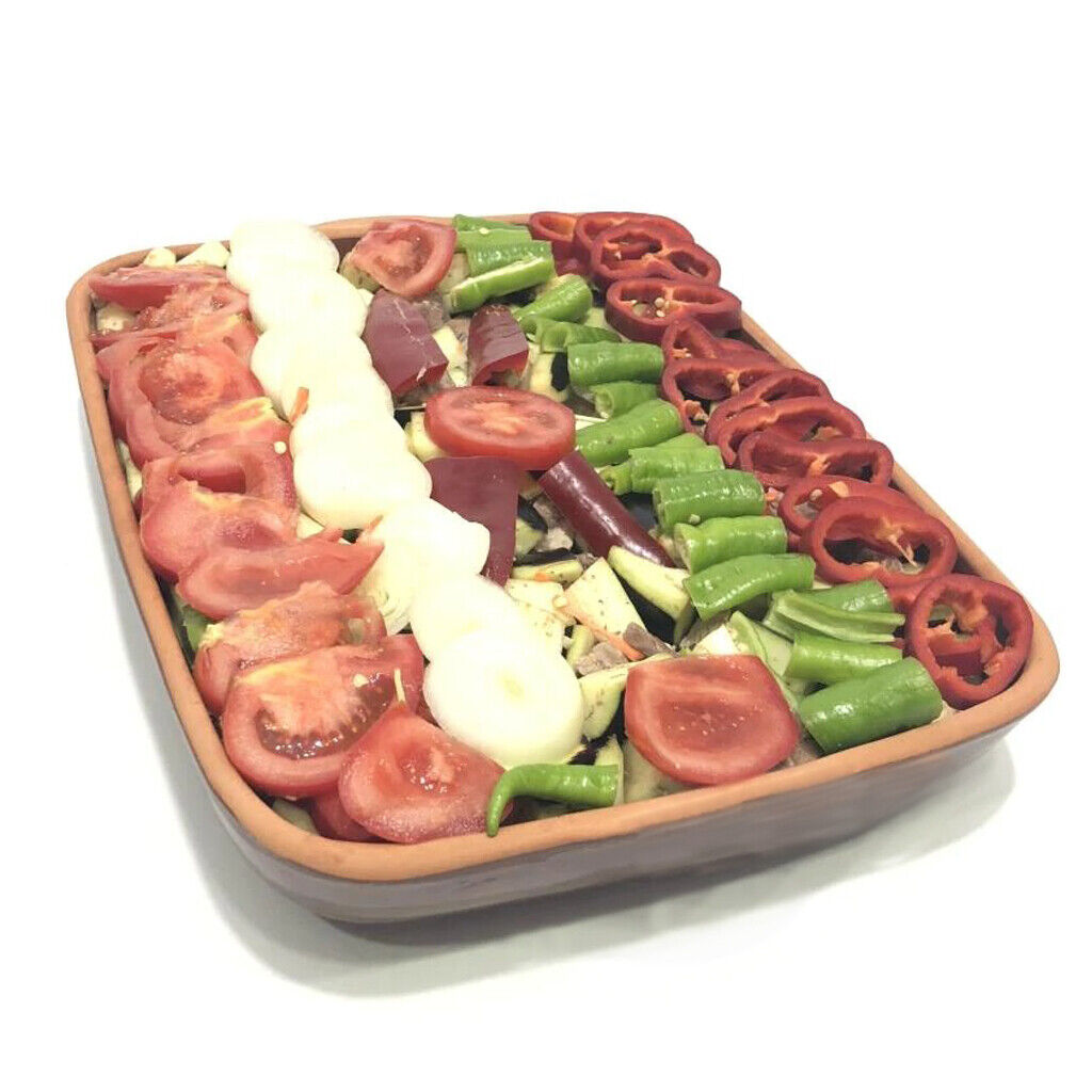 Terracotta Serving Tray Glazed Rectangular — 14.2 Inch Handmade