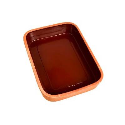 Terracotta Serving Tray Glazed Rectangular — 14.2 Inch Handmade