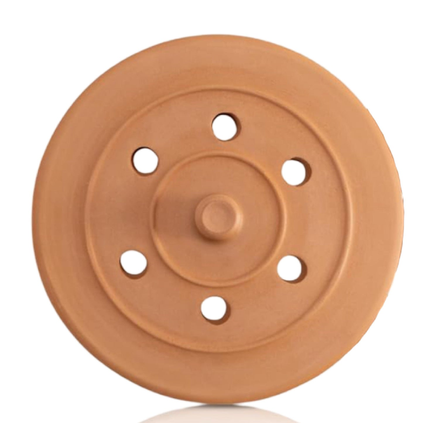 Terracotta Grape Leaf Roll Lid Unglazed — 5 Sizes, 7.1 to 11.8 Inch