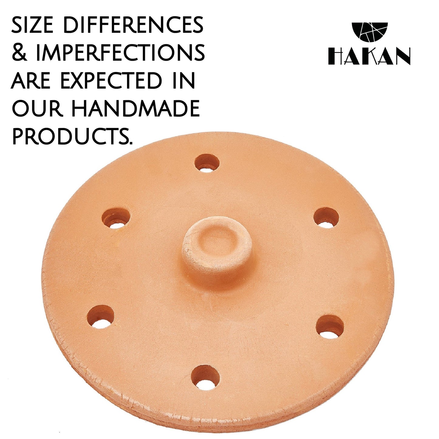 Terracotta Grape Leaf Roll Lid Unglazed — 5 Sizes, 7.1 to 11.8 Inch