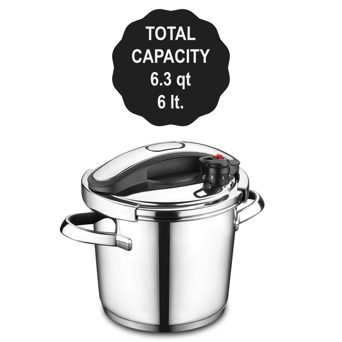 Korkmaz Vertex Black Pressure Cooker — 6.3 Qt