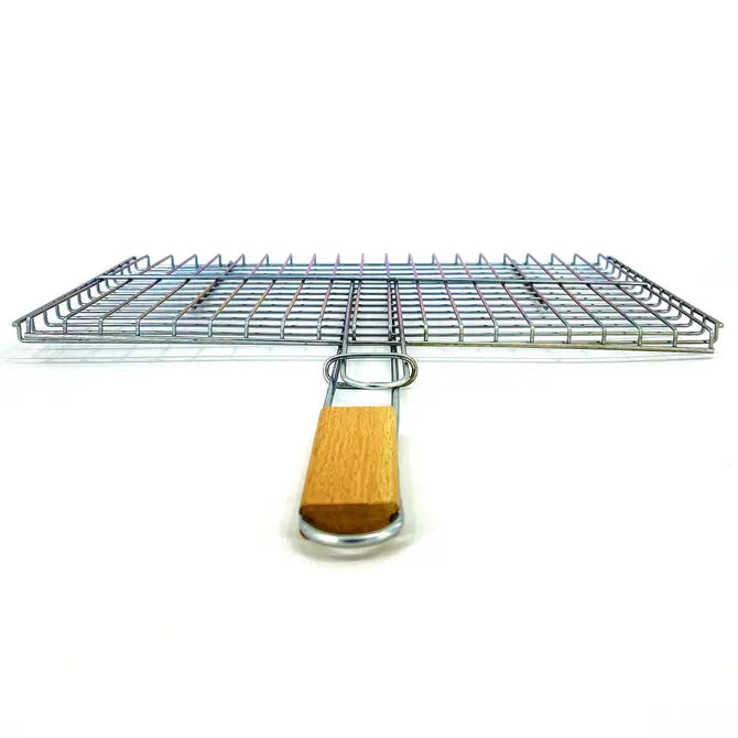 Lockable Grill Basket with Wooden Handle — 11.8 x 15.8 Inch