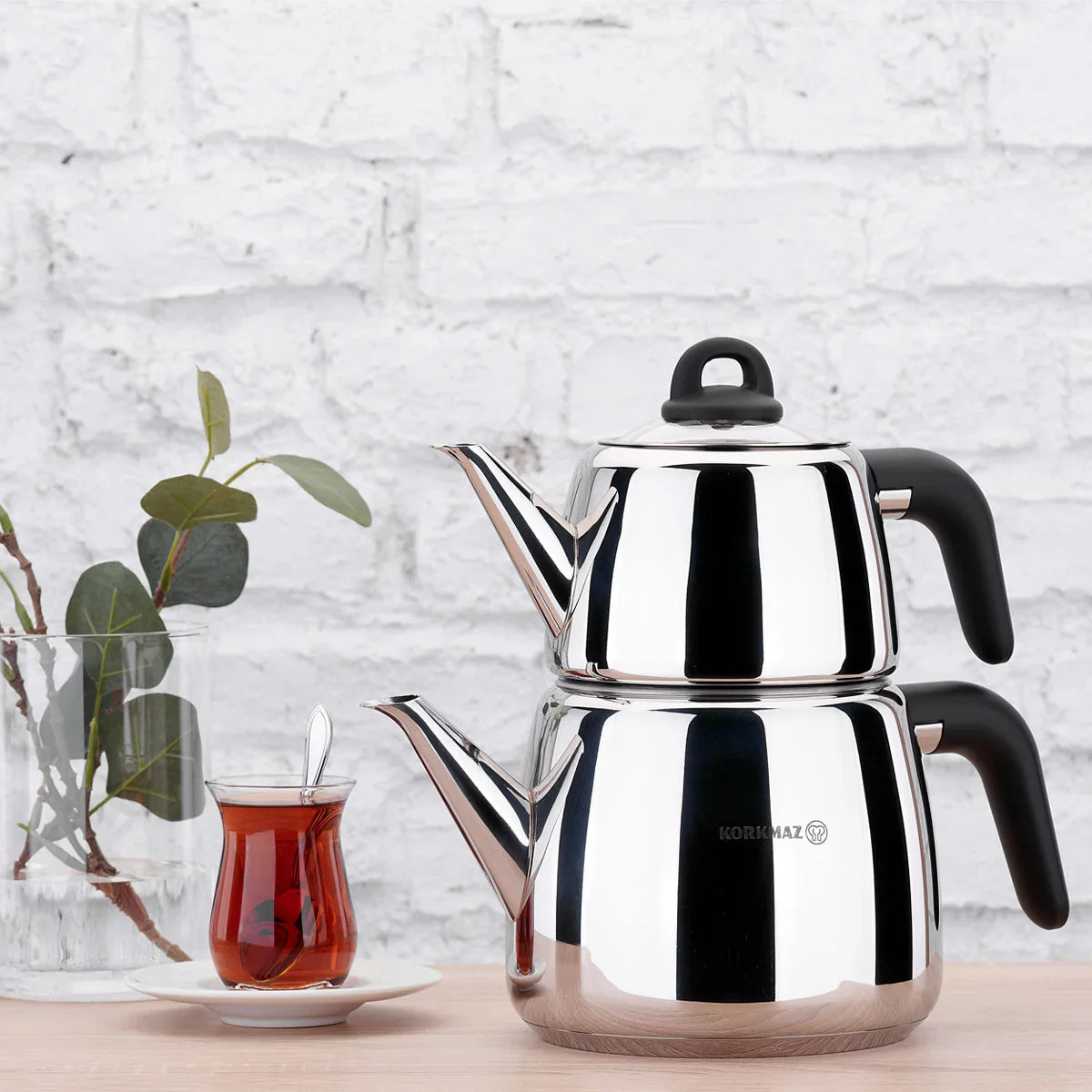Turkish Teapot Set Bakelite Handle 3 L — Korkmaz, 4 Colors