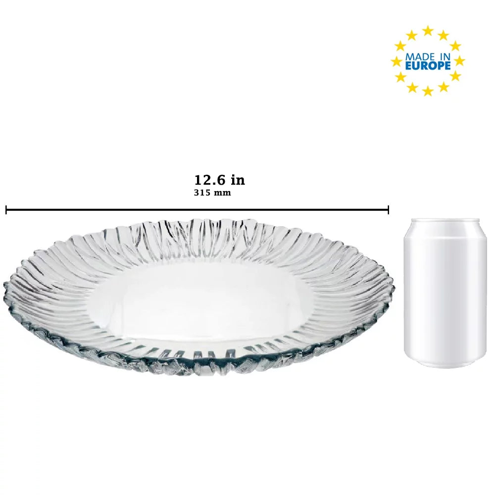 Pasabahce Aurora Glass Service Plate Round — 12.6 Inch