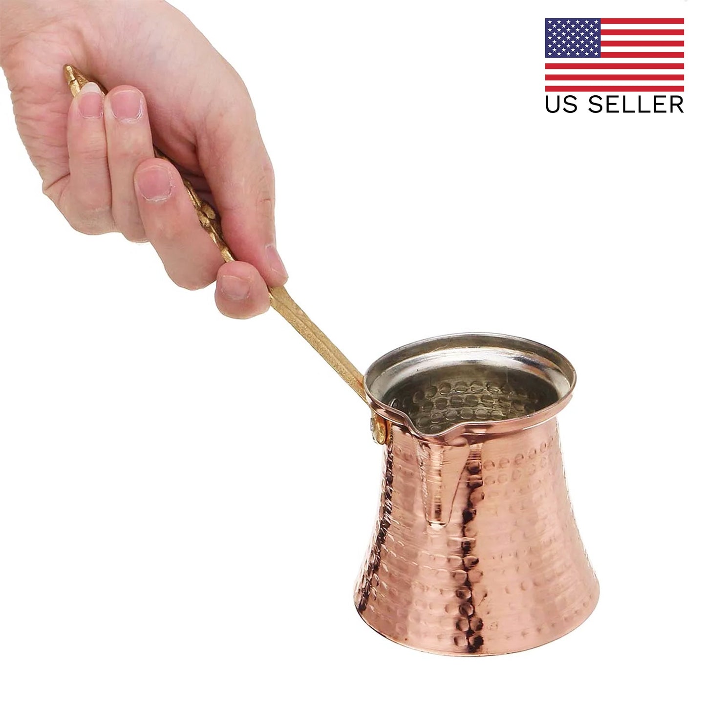 Turkish Copper Coffee Pot Set for Stovetop — 5 Piece
