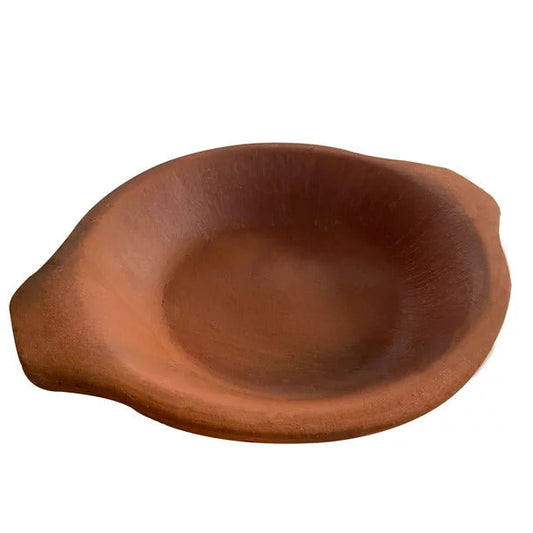 Terracotta Egg Pan Sahan — 10 Inch Earthenware Omelet Pan
