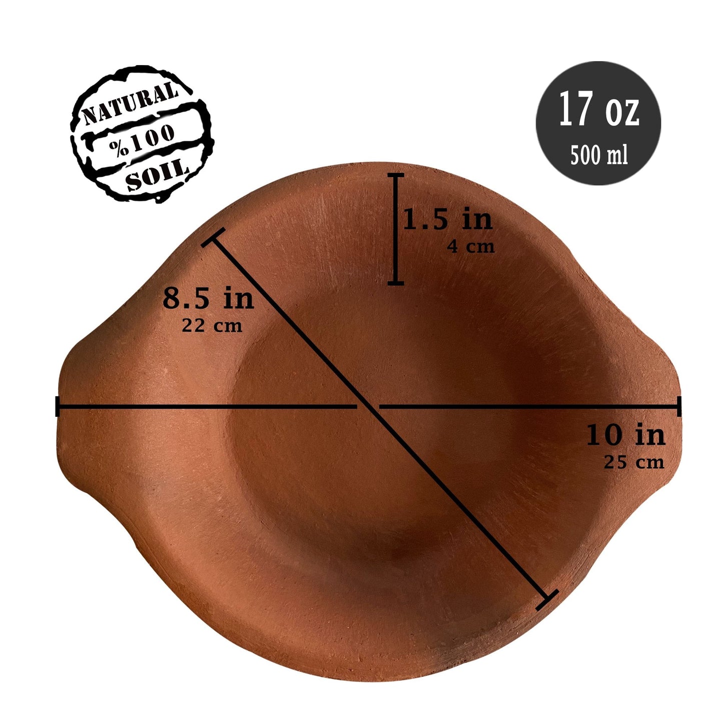 Terracotta Egg Pan Sahan — 10 Inch Earthenware Omelet Pan