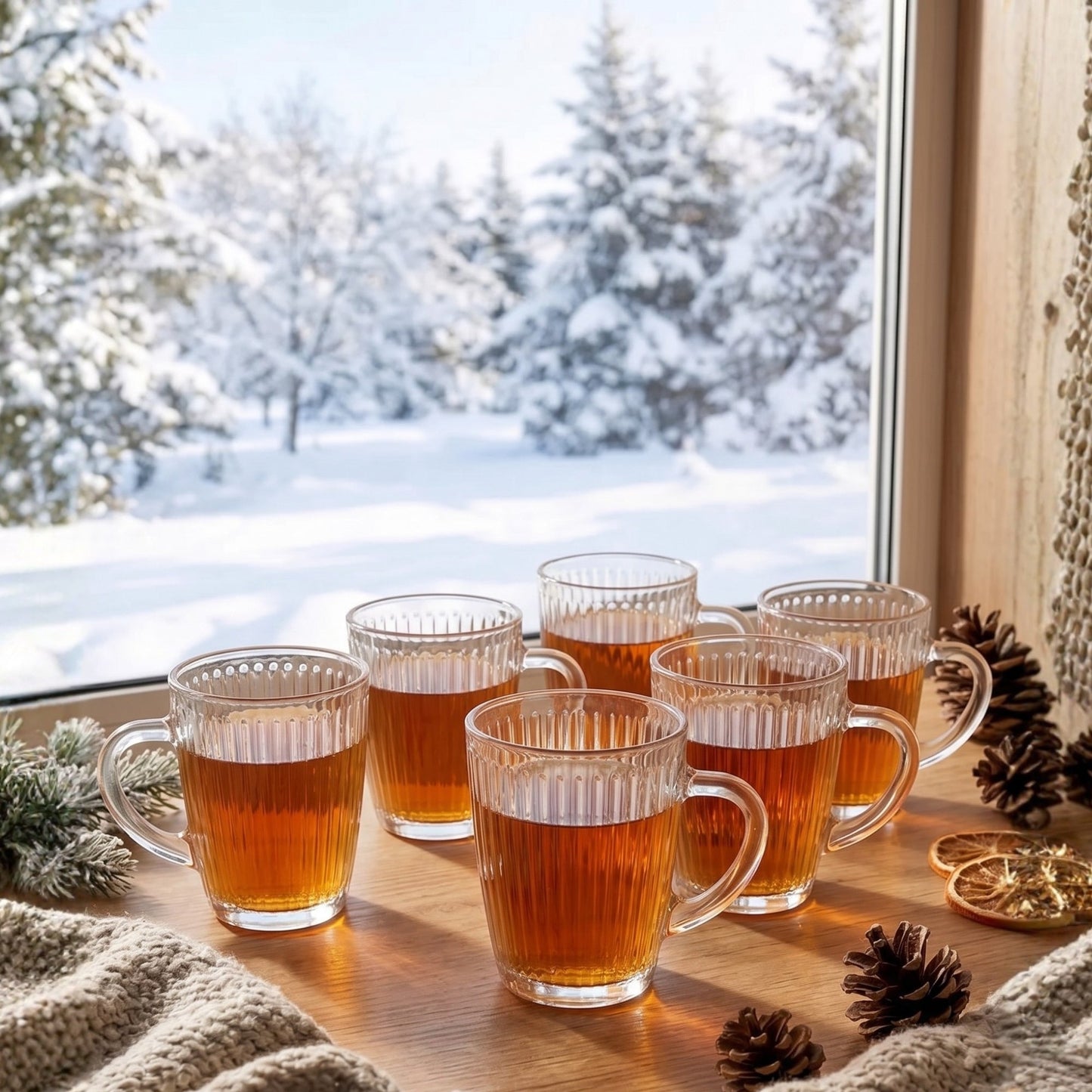 Clear Glass Coffee Mug Set with Handle — 8.5 Oz or 10.1 Oz