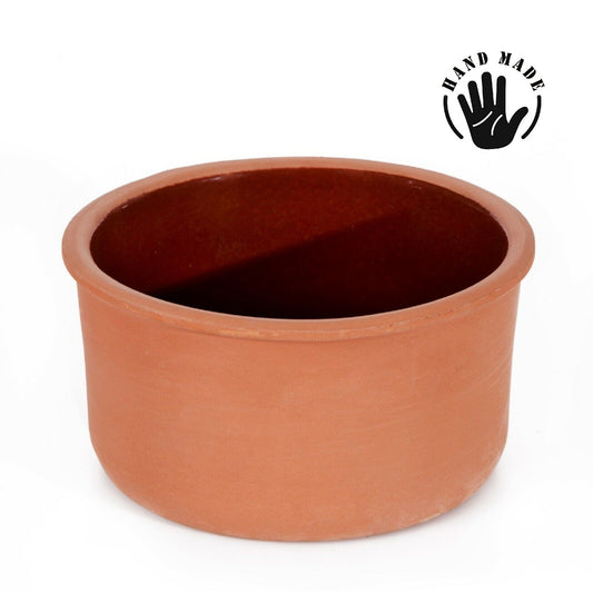 Terracotta Casserole Dish Glazed 2.5 Qt — Traditional Oven Bakeware
