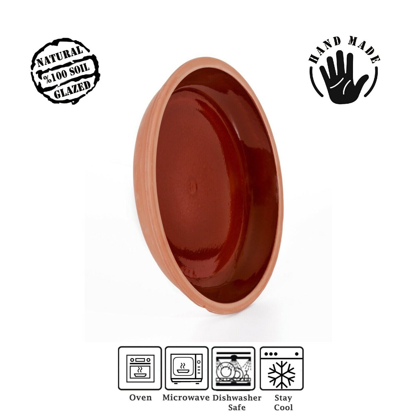 Terracotta Cazuela Cooking Pan Glazed — 11 Inch