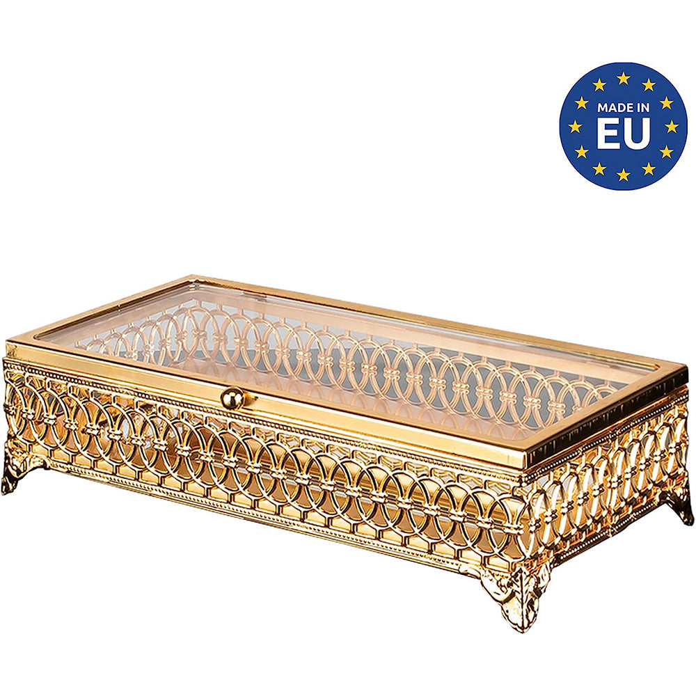 Handmade Metal Display Case with Lid — Decorative Storage