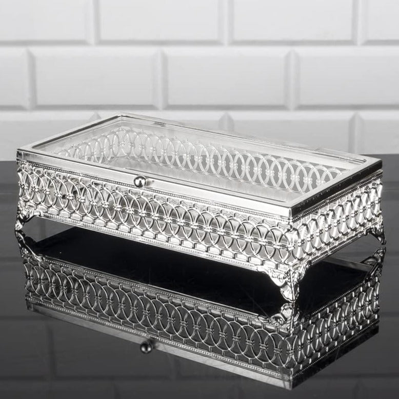Handmade Metal Display Case with Lid — Decorative Storage
